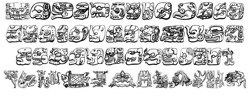 Mayan font specimens