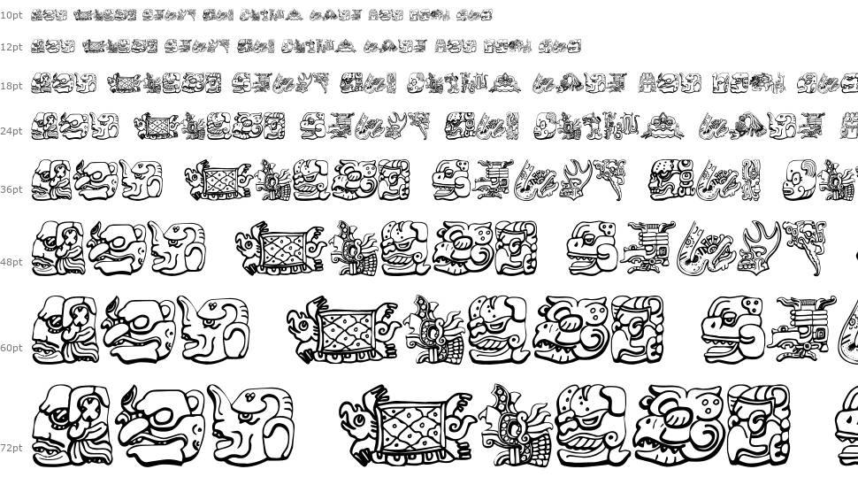 Mayan шрифт Водопад