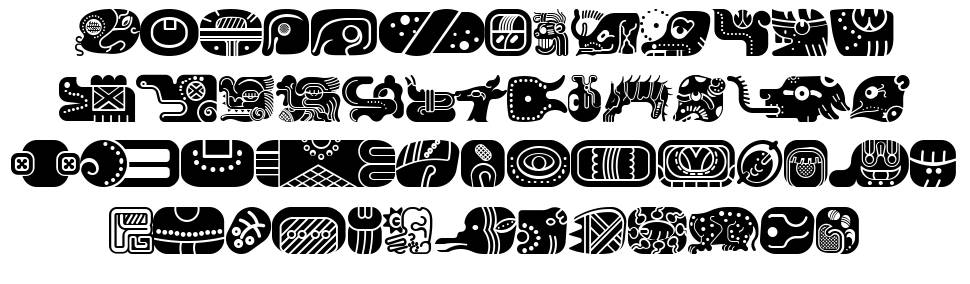 Mayan Glyphs font specimens