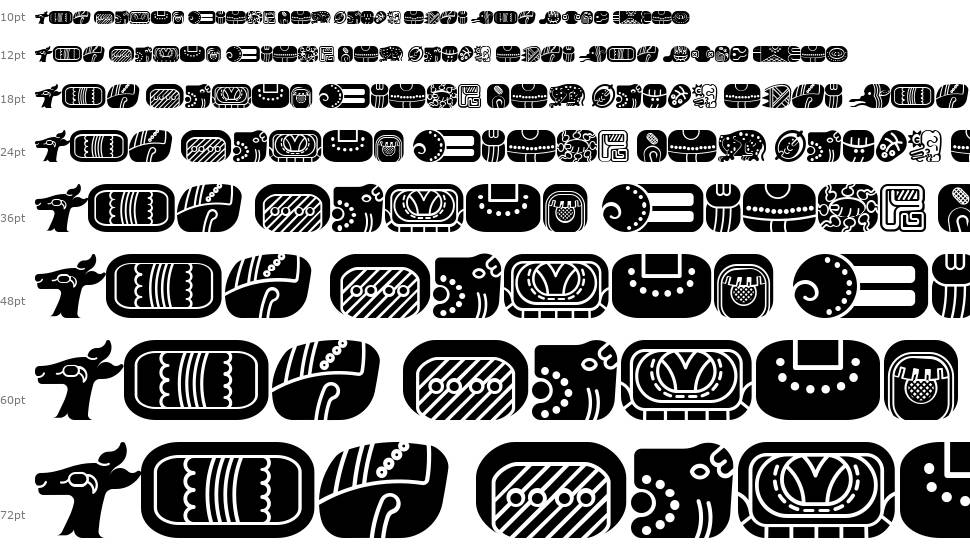 Mayan Glyphs písmo Vodopád
