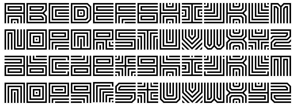 Maze Line font specimens