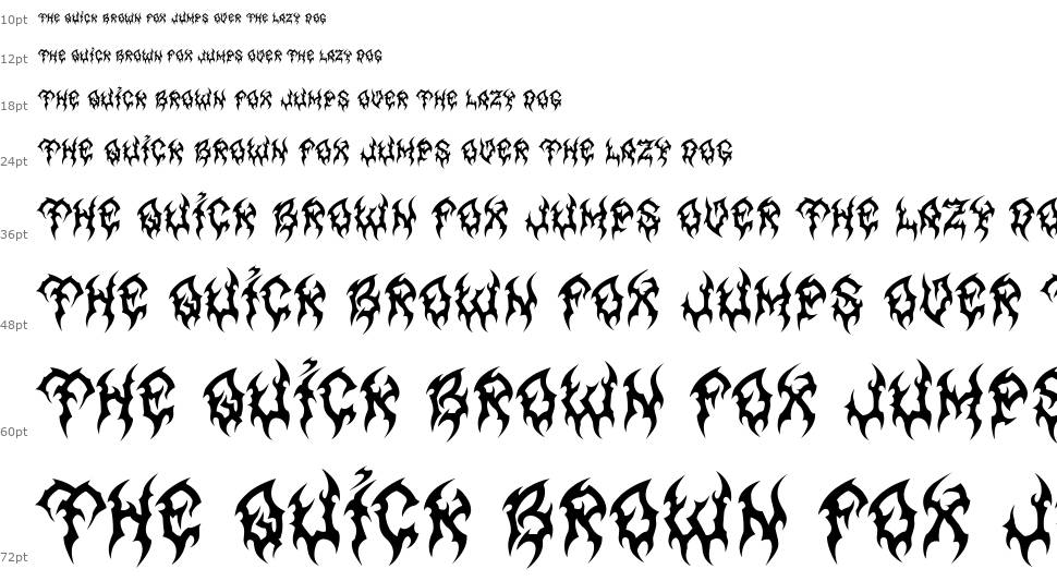 MB Forever Raw font Waterfall