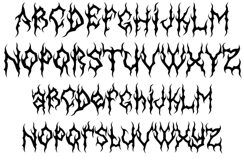 MB Gothic Dawn font specimens