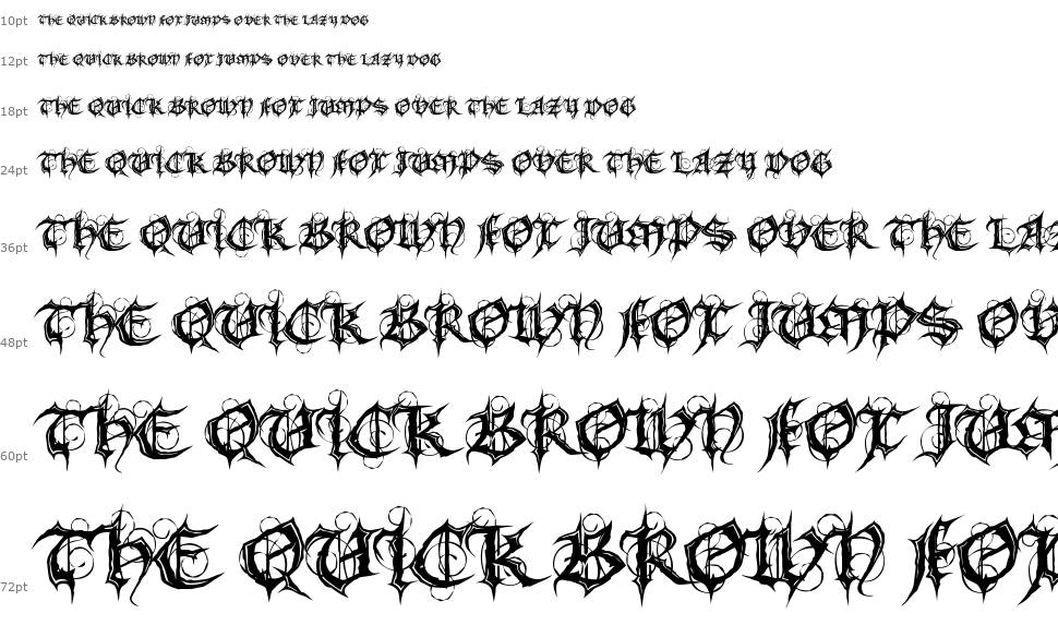 MB Gothic Spell font Waterfall