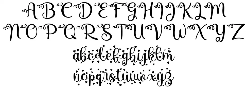 Mbak Endang Lovefont specimens