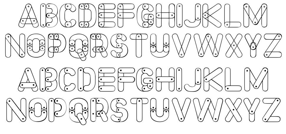 Meccano Font font specimens