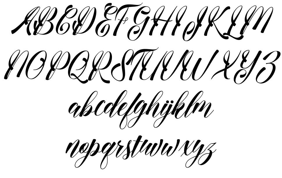 Medina Script font specimens