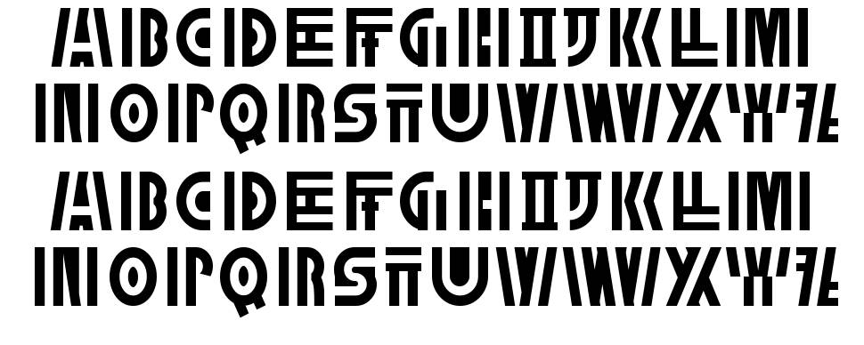 Mega Dose font specimens
