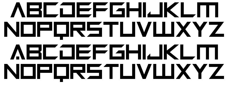 Megabot Five font specimens