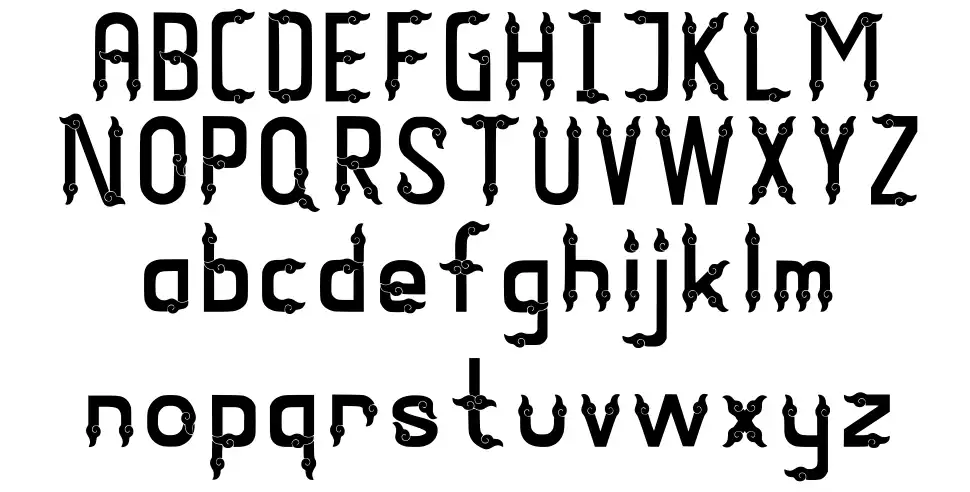 Megamendung font specimens