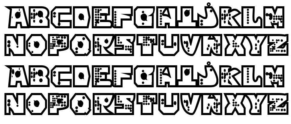 Mekano font specimens