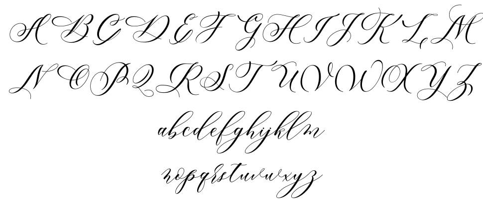 Melanie Script font specimens
