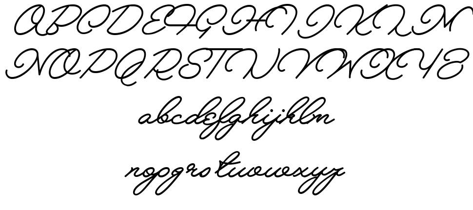 Melay Script font specimens