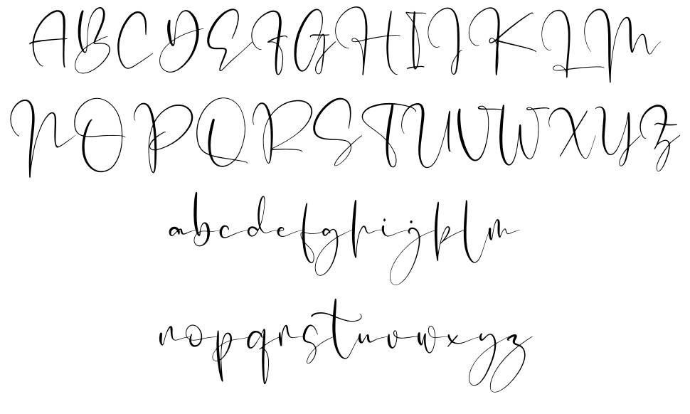 Mellyani Script font specimens