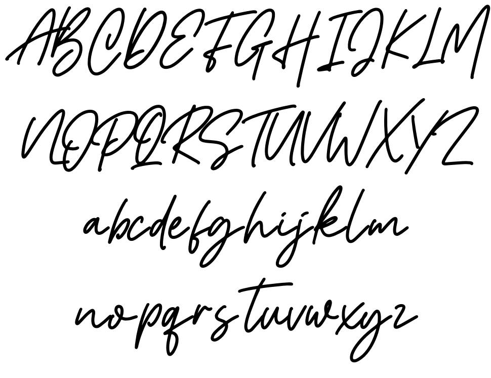 Menthol Signature font specimens