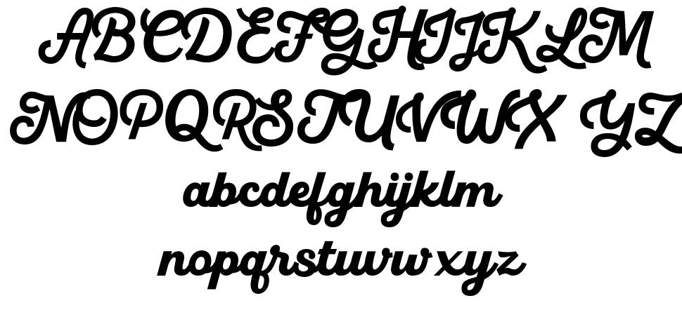Mercia Script font specimens