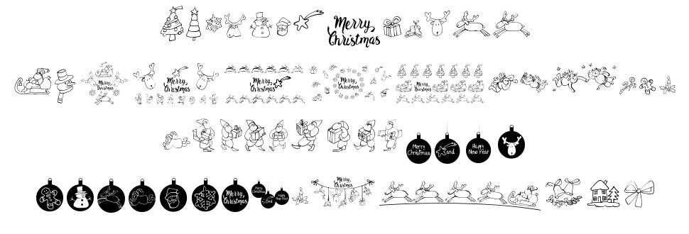 Merry Christmas font specimens