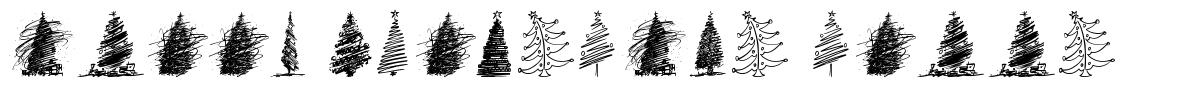 Merry Christmas Trees písmo