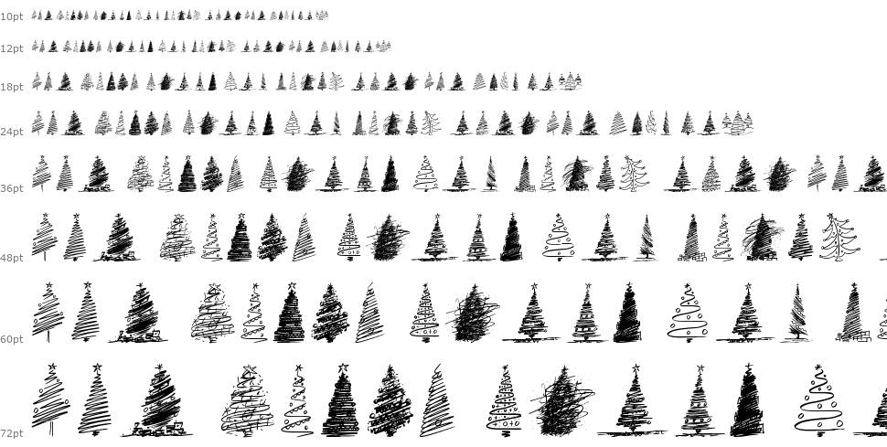Merry Christmas Trees schriftart Wasserfall