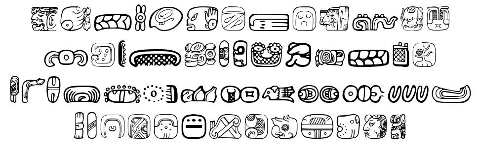 MesoAmerica Dings písmo Exempláře
