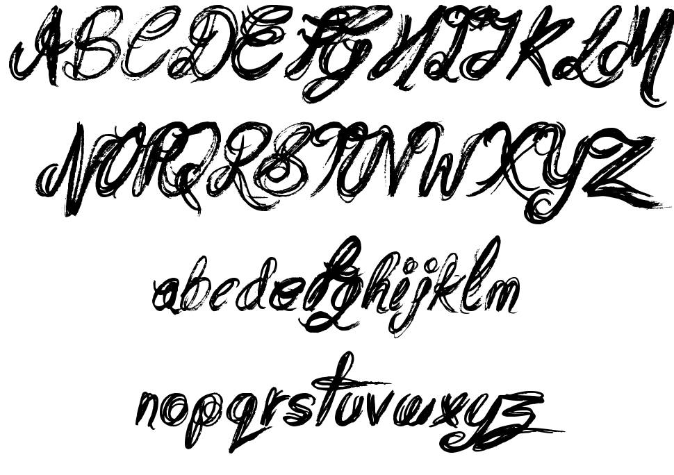 Messy Script font specimens