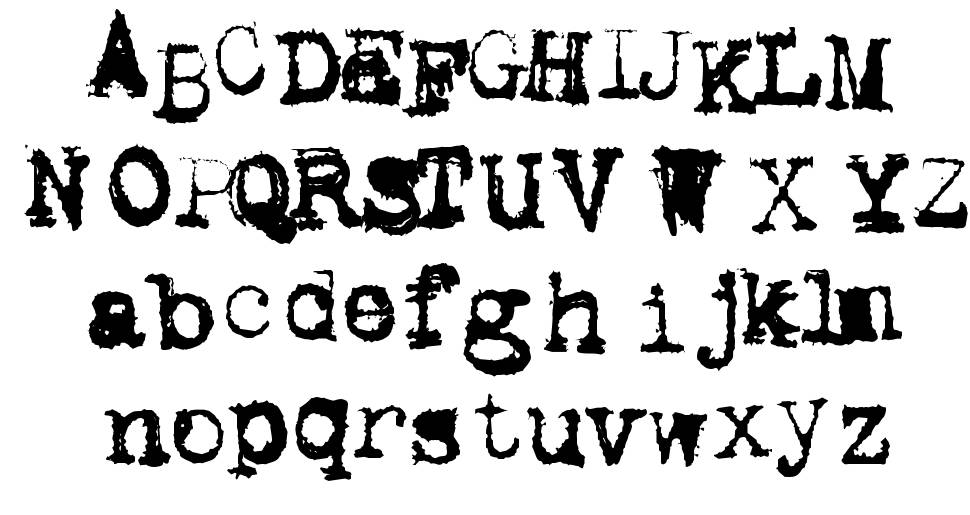 Metalic Avacodo písmo Exempláře