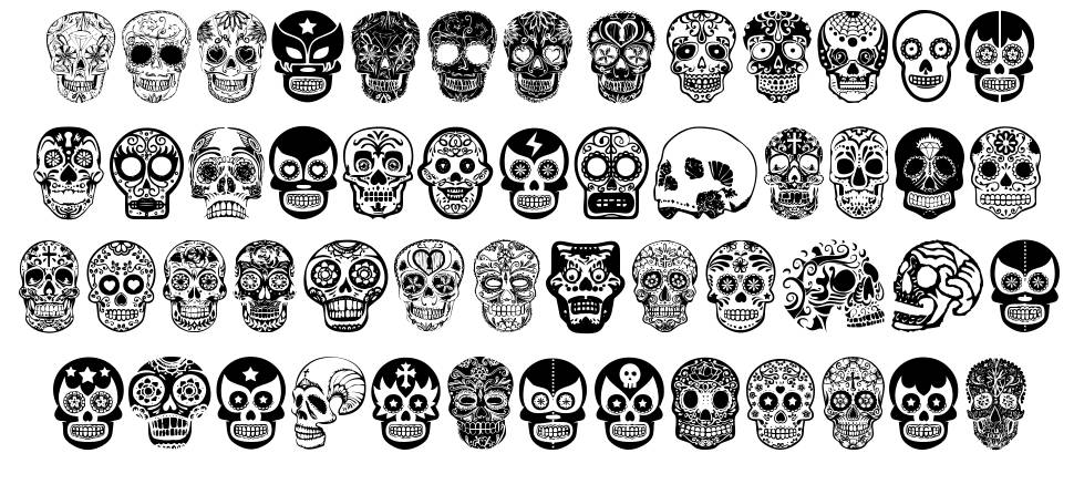 Mexican Skull písmo Exempláře