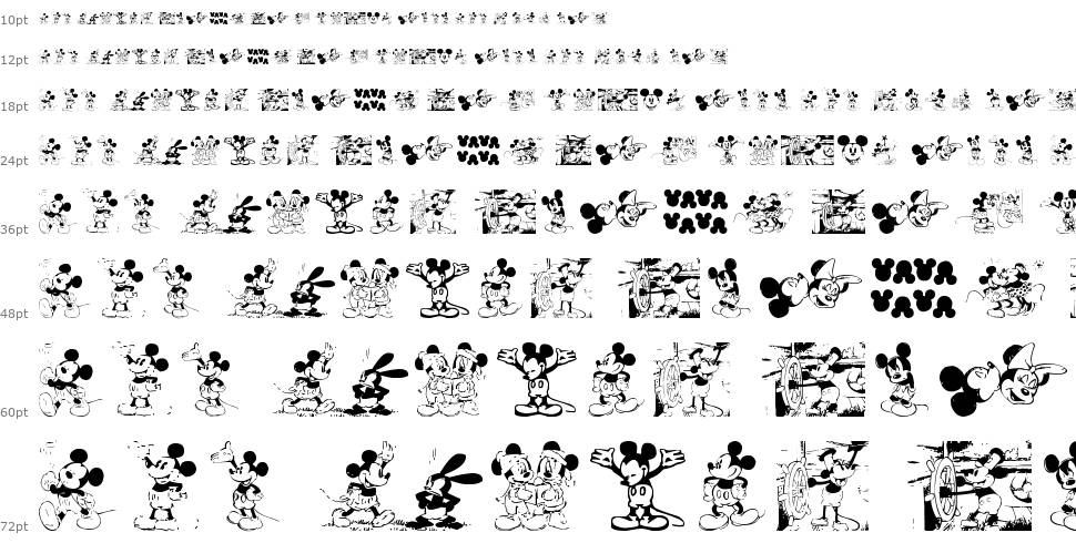 Mickey Vintage písmo Vodopád