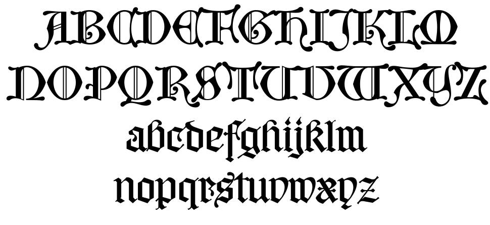 Middle Ages font Örnekler
