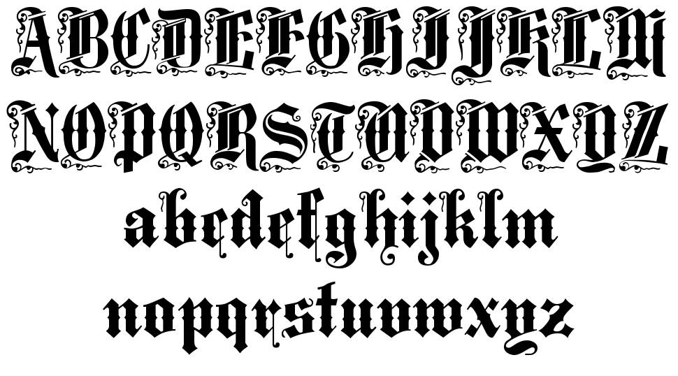 Middle Saxony Text písmo Exempláře