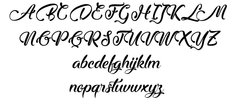 Midnight Valentine font Örnekler