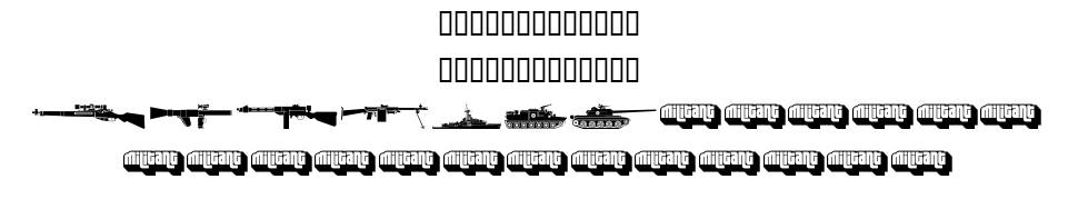 Military Dingbats písmo Exempláře