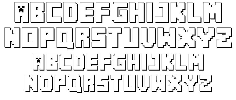 Minecraft PE font specimens