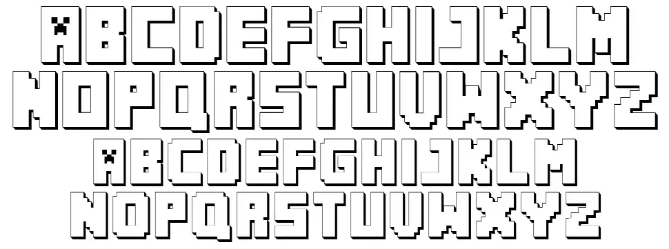 Minecraft PEfont specimens