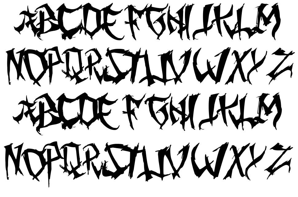Ming Gothic font specimens