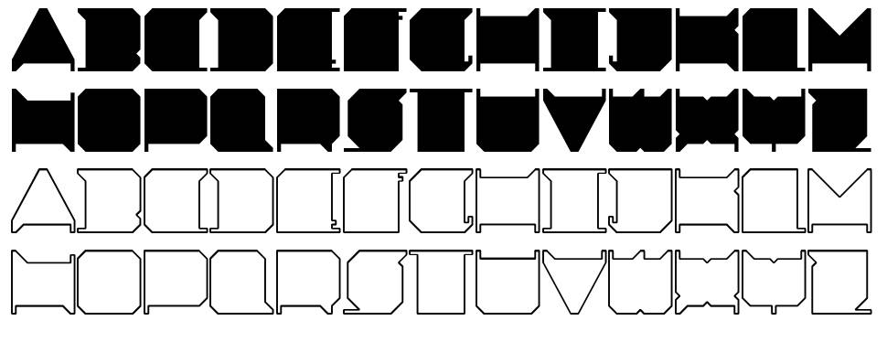 Minimal X font specimens
