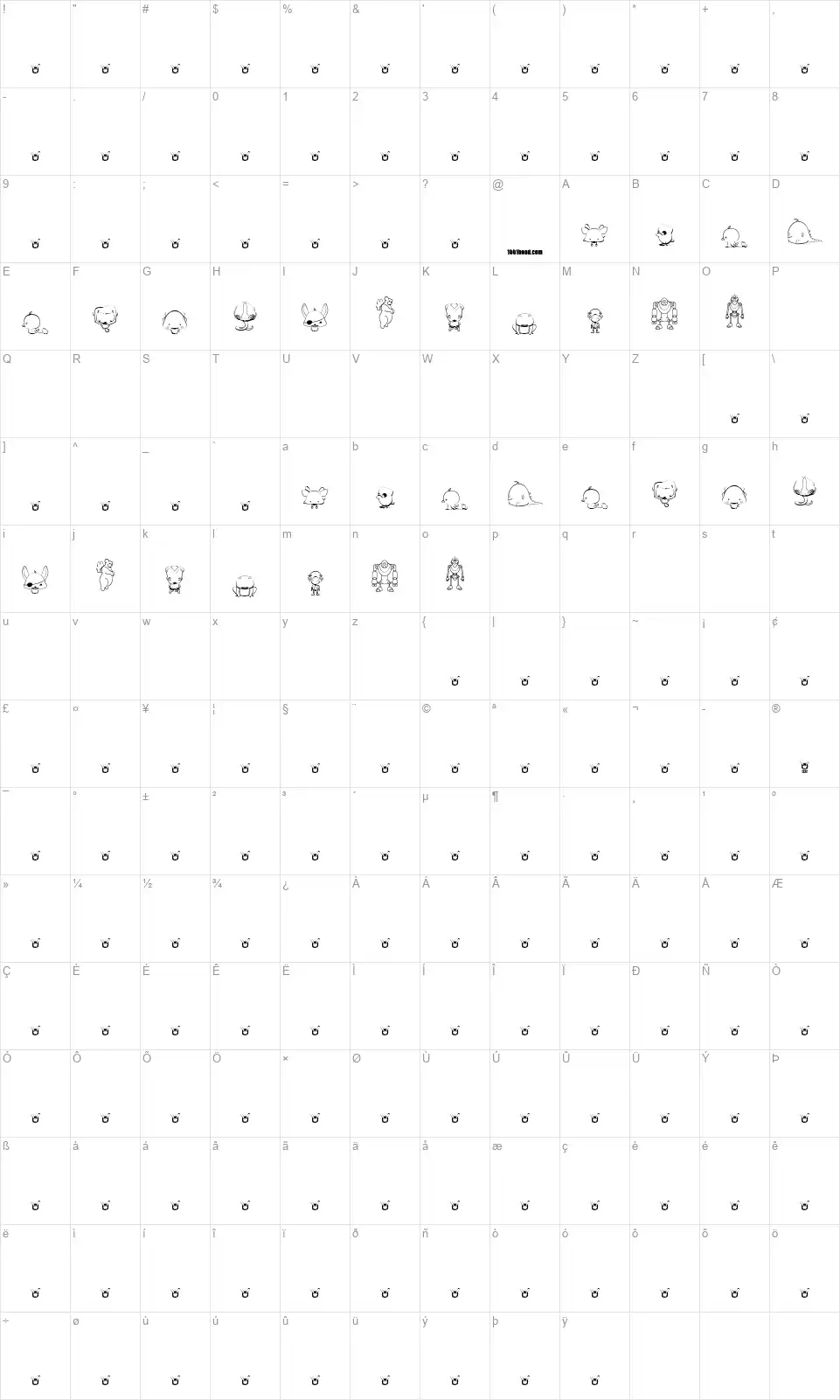 MixOnefont character map