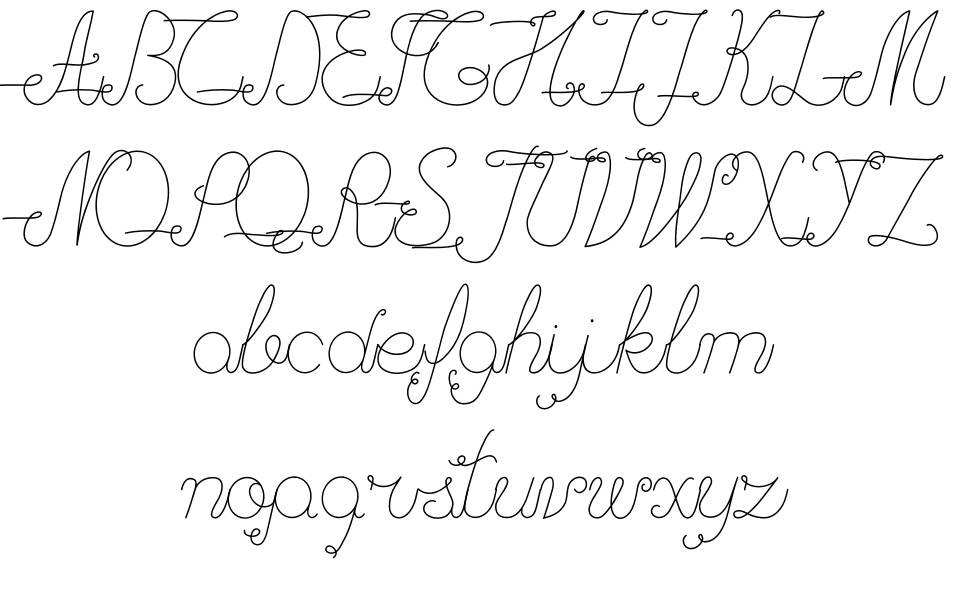 Mjellma Script písmo Exempláře