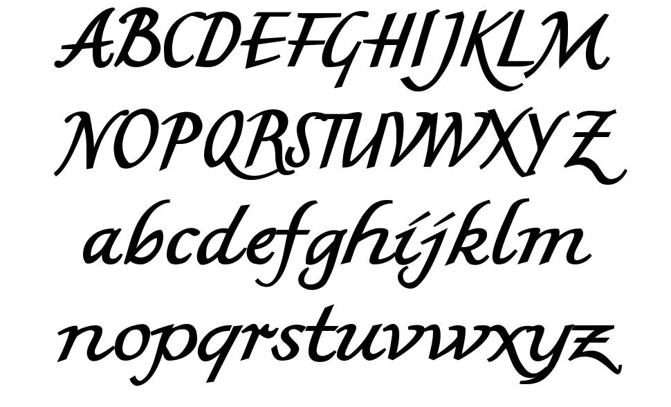 MK British Writing font specimens
