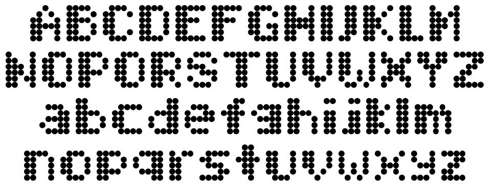 Mobitec 6x6 font specimens