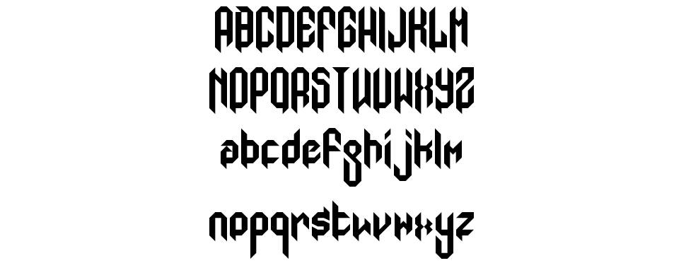 Mod Gothic 字形 标本