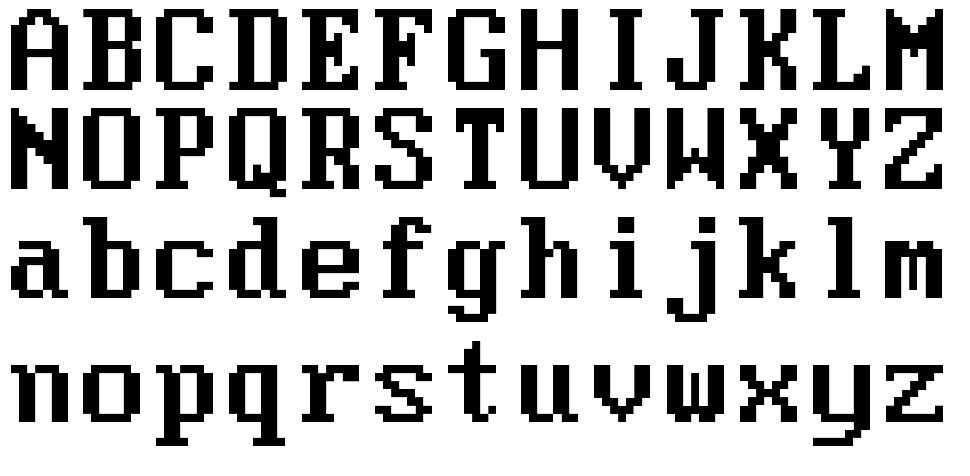 Moder DOS 437 font specimens