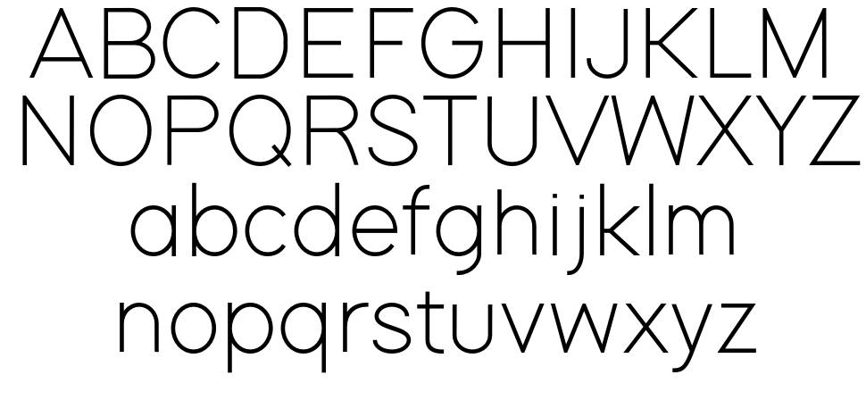 Modern Sans 字形 标本
