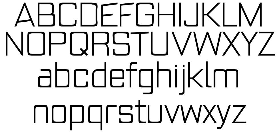 Modern Squared font specimens