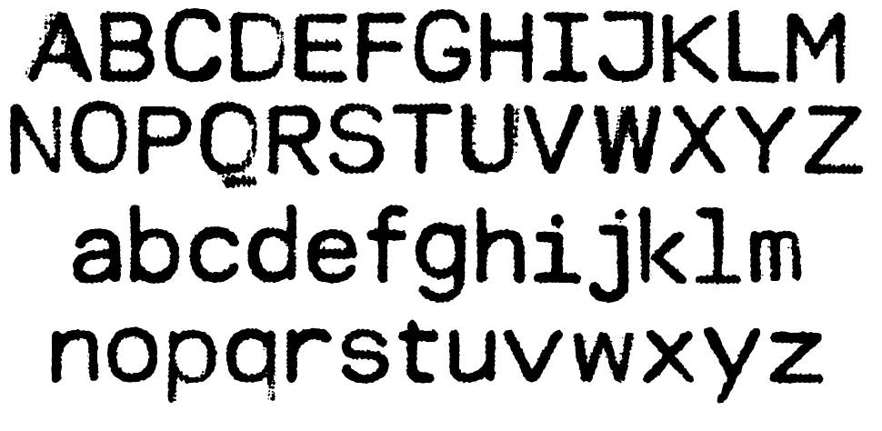Modern Typewriter 字形 标本