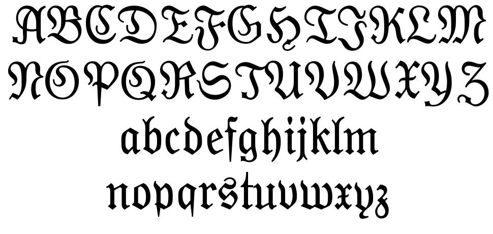 Moderne Fraktur 字形 标本