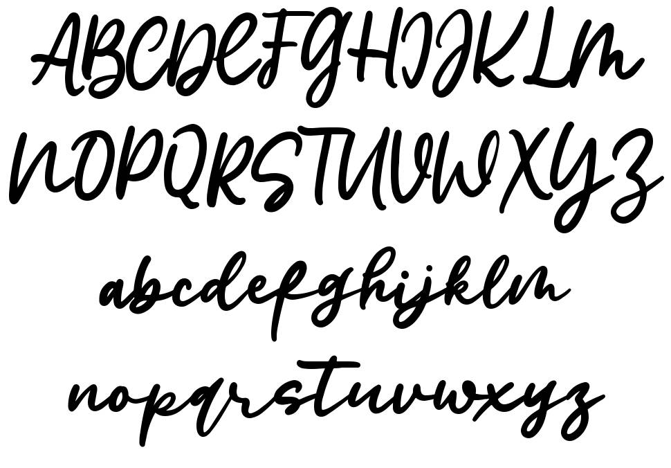 Modesty Script font specimens