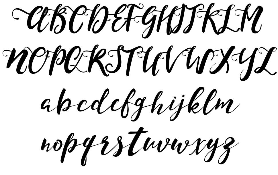 Monica Script font specimens