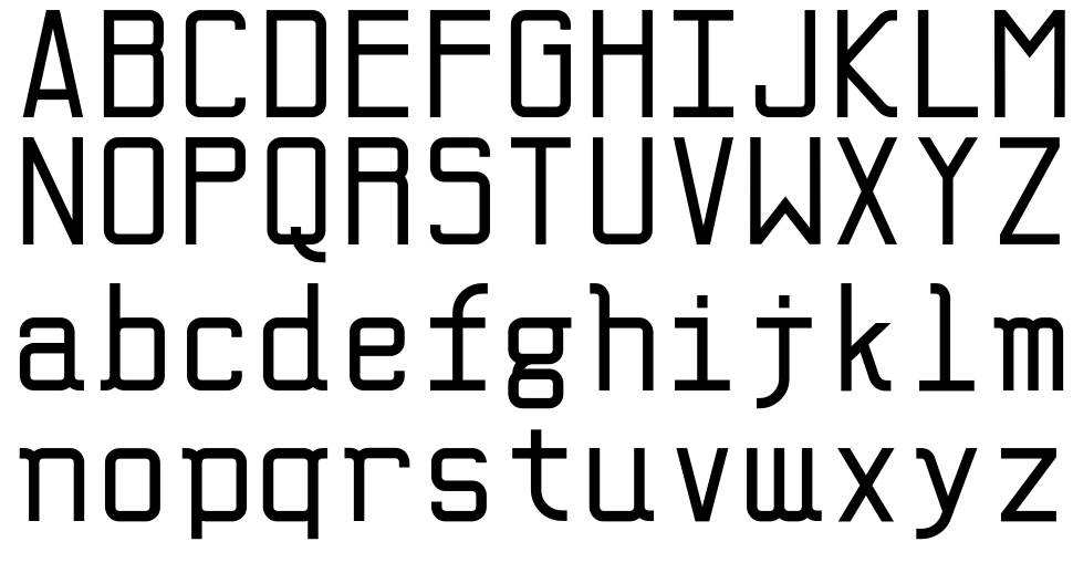 Monocode font specimens