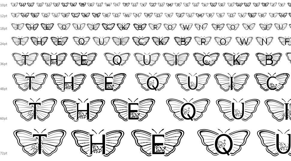 Monogram Butterfly písmo Vodopád